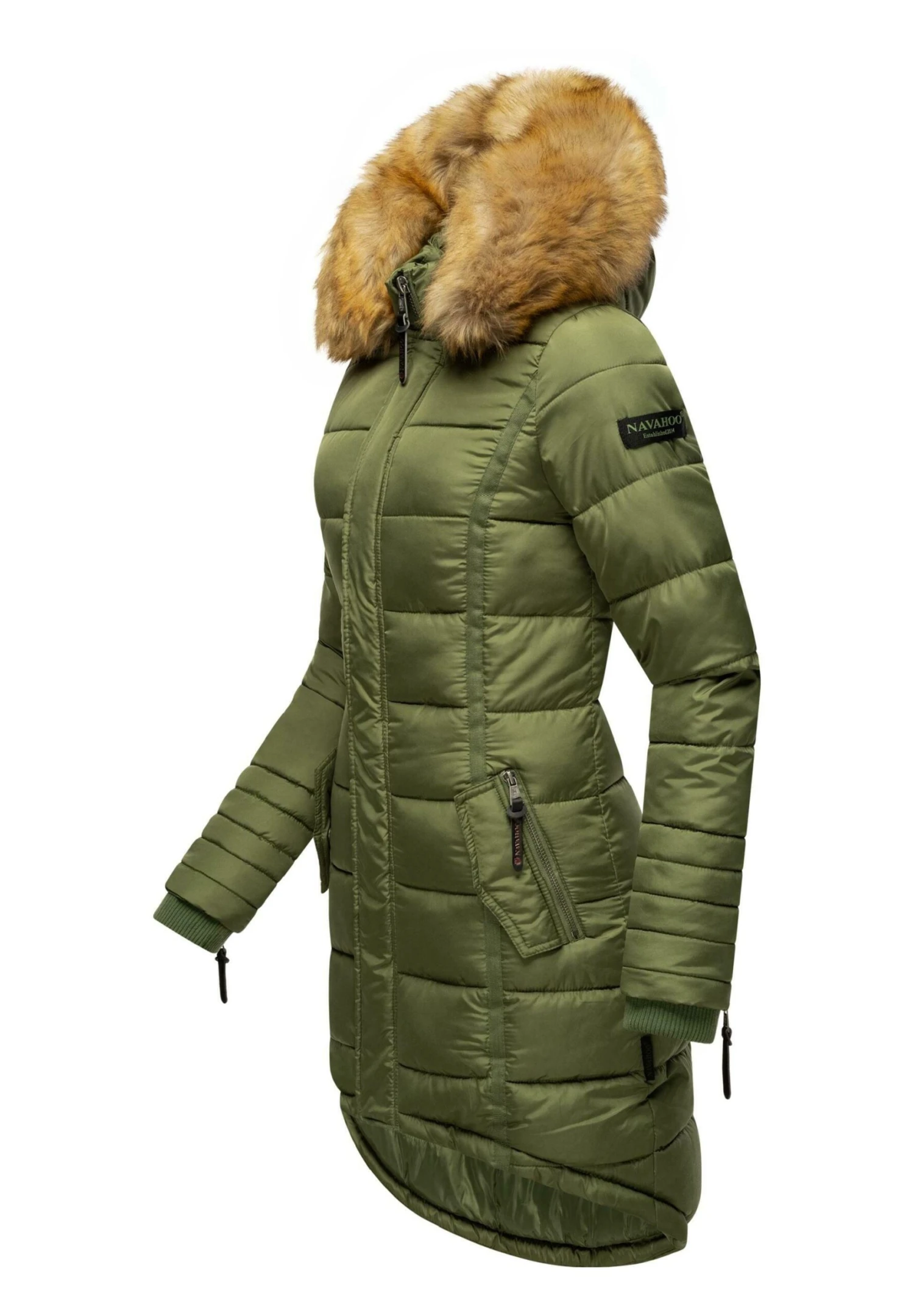 Papaya - Winterjas - Dusty Olive