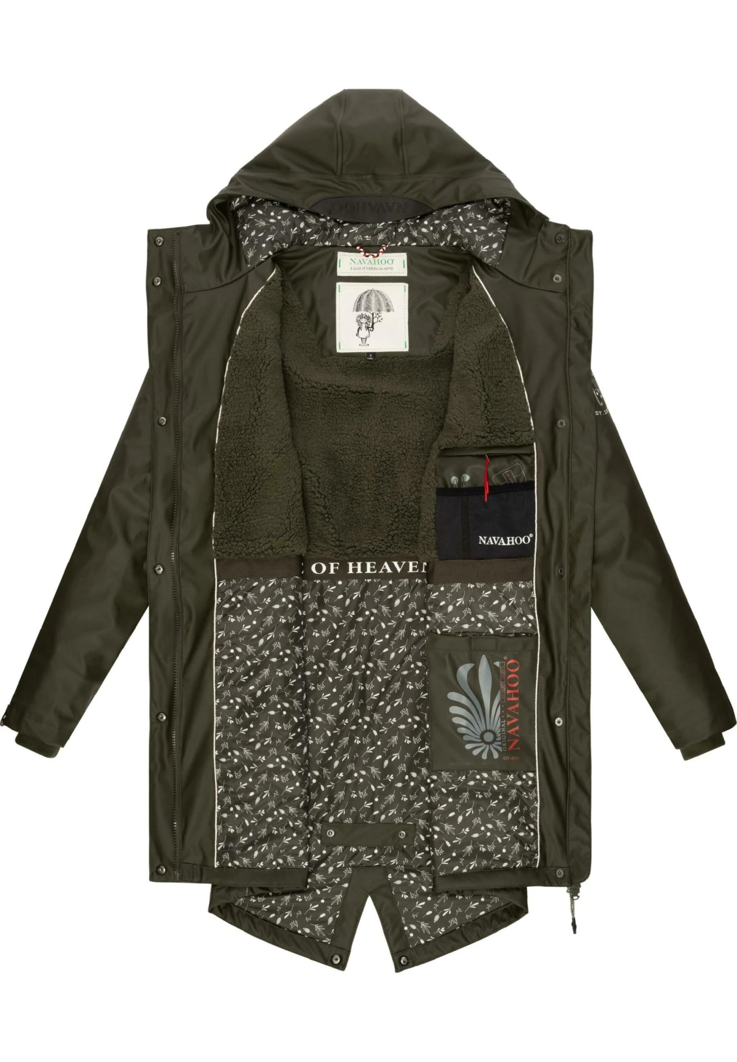 Flower Of Ocean - Parka - Dark Olive