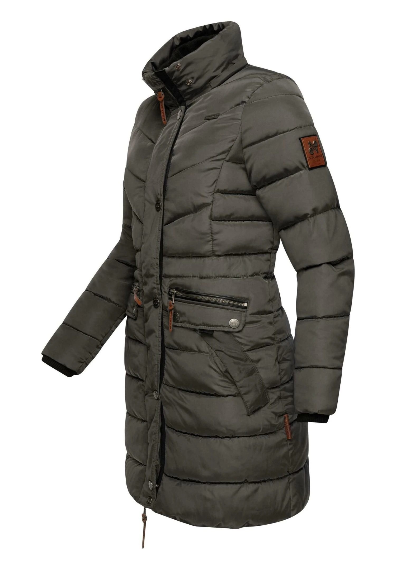 Paula - Winterjas - Anthracite With Black Fur