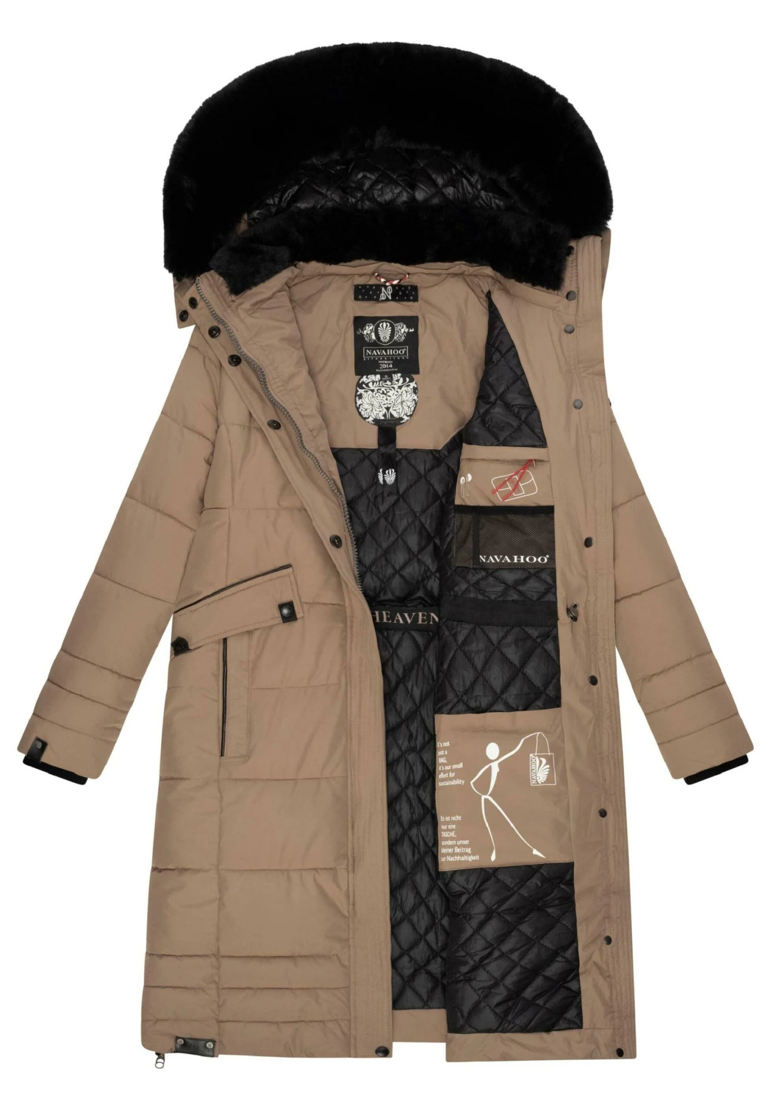 Fahmiyaa - Winterjas - Taupe Grey