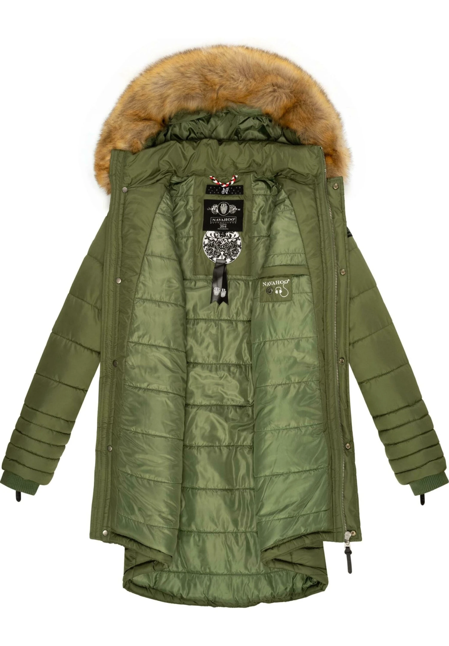 Papaya - Winterjas - Dusty Olive