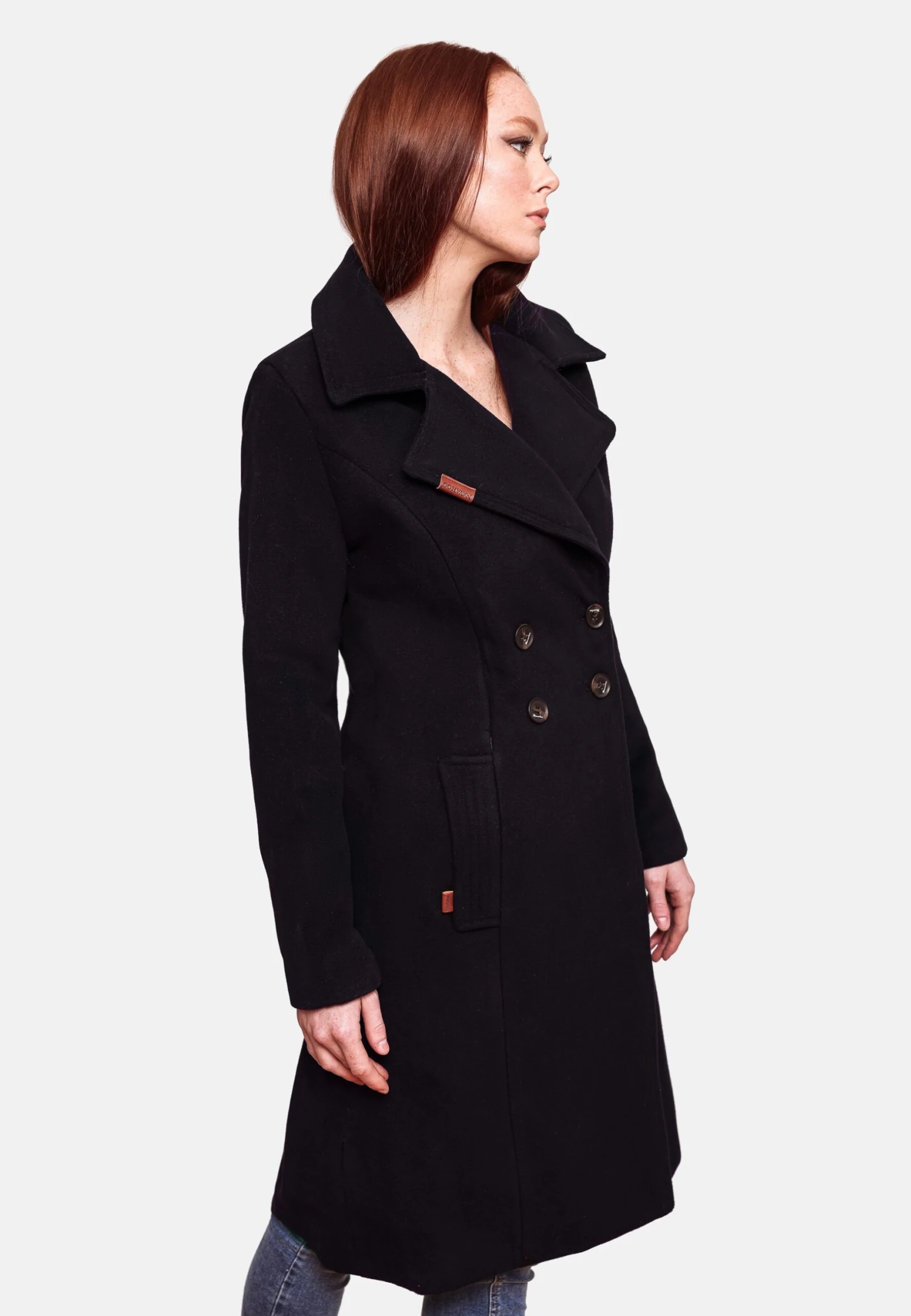 Wooly - Halflange Jas - Black