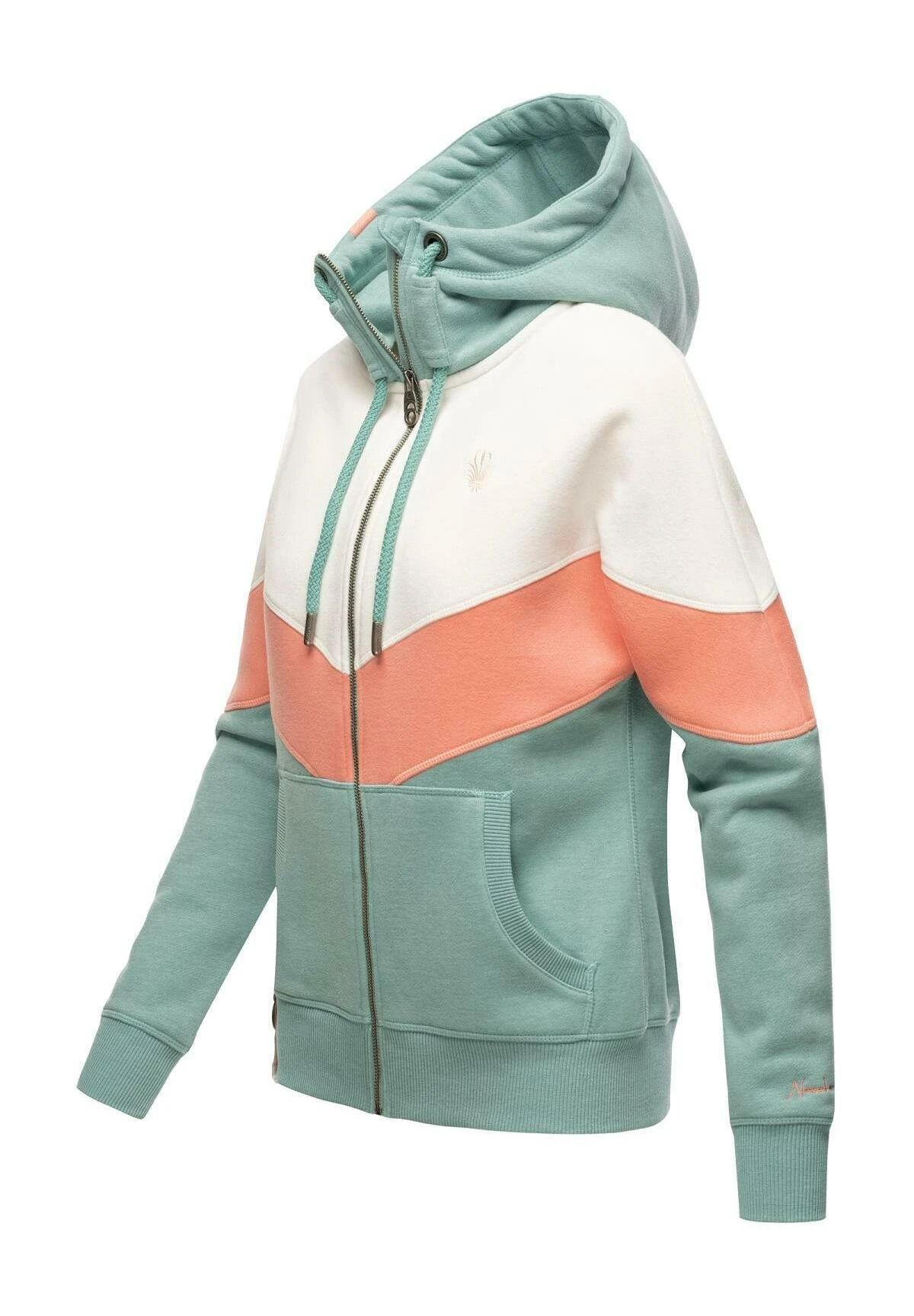 Sweater Met Rits - Dusty Mint Melange